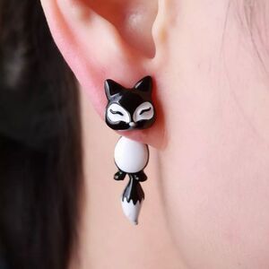 Cute Cat Clay Earrings Fox Clay Earrings
